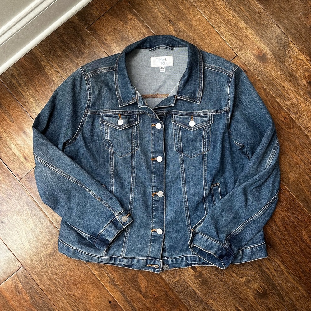 Time and Tru Dark Blue Jean Jacket